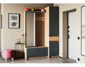 Модульная прихожая Стоуби дуб крафт золотой/серый графит