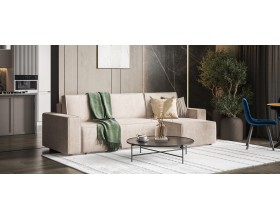 Норд угловой диван Велюр Монолит латте