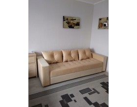 Диван Константин бежевая и черная экокожа