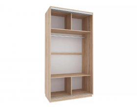 Бавария 451.01 Шкаф-купе 1112 2-х дверный Дуб сонома/Дуб сонома/Зеркало