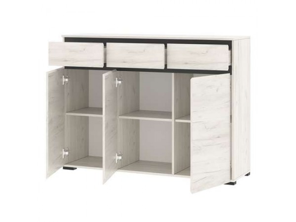 ГРЕТТА Комод 3С3Я Крафт белый-Антрацит