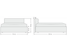 Белла Кровать без ПМ 140*200 Рогожка Мальмо серый