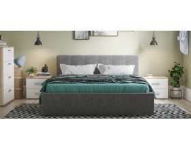 Белла Кровать без ПМ 140*200 Рогожка Мальмо серый
