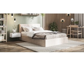 Белла Кровать без ПМ 140*200 Велюр Монолит латте