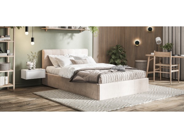 Кровать Белла 140*200 велюр Monolit латте
