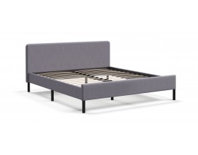 Уна Кровать 160*200 Рогожка Мальмо платина, Чёрный