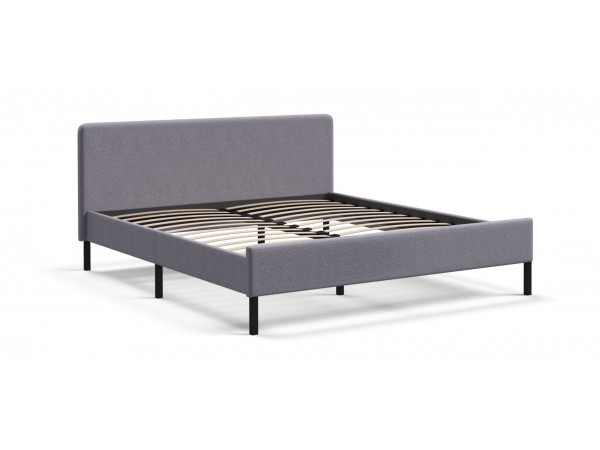 Кровать Уна 160*200 рогожка Malmo платина, черная Кровать Уна 160*200 рогожка Malmo платина, черная