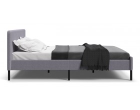 Уна Кровать 160*200 Рогожка Мальмо платина, Чёрный