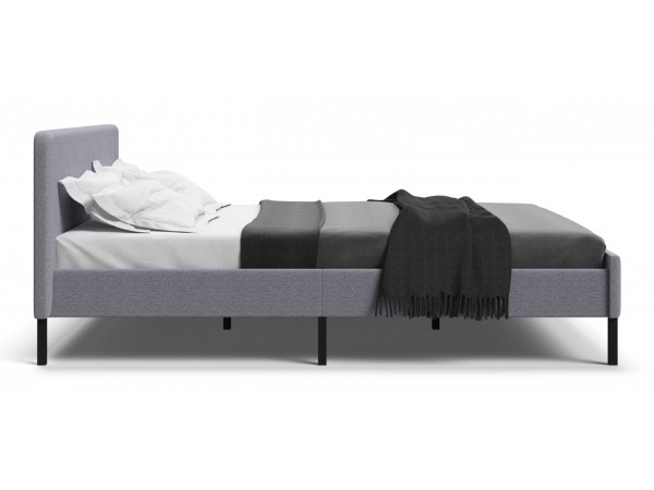 Кровать Уна 160*200 рогожка Malmo платина, черная Кровать Уна 160*200 рогожка Malmo платина, черная