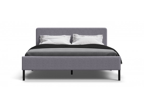 Кровать Уна 160*200 рогожка Malmo платина, черная Кровать Уна 160*200 рогожка Malmo платина, черная