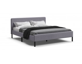 Уна Кровать 160*200 Рогожка Мальмо платина, Чёрный