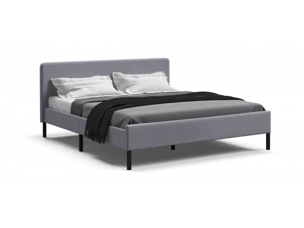 Кровать Уна 160*200 рогожка Malmo платина, черная Кровать Уна 160*200 рогожка Malmo платина, черная