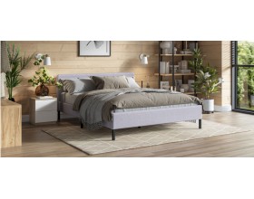 Уна Кровать 160*200 Рогожка Мальмо платина, Чёрный