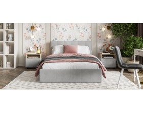 Белла Кровать без ПМ 140*200 Велюр Монолит сталь