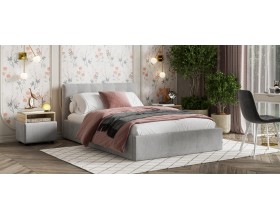 Белла Кровать без ПМ 140*200 Велюр Монолит сталь