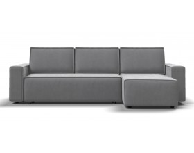 Норд угловой диван Велюр Монолит сталь