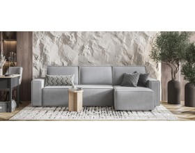 Норд угловой диван Велюр Монолит сталь