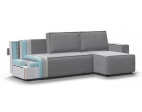 Норд угловой диван Велюр Монолит сталь