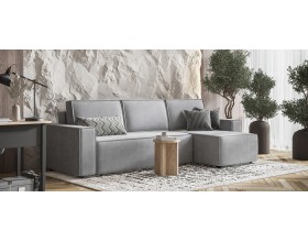 Норд угловой диван Велюр Монолит сталь