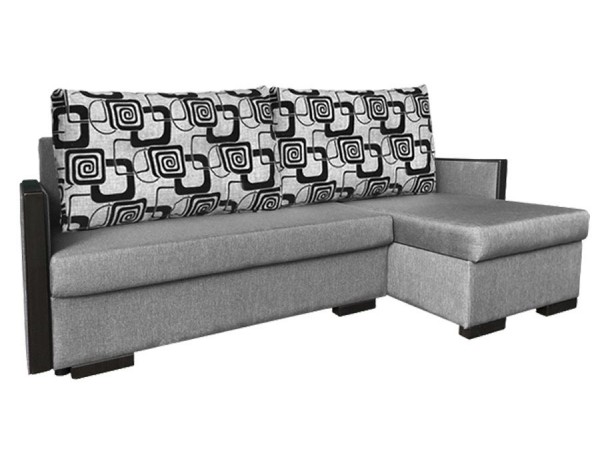 Диван угловой Квадро-1 (кубики/рогожка серая/венге)