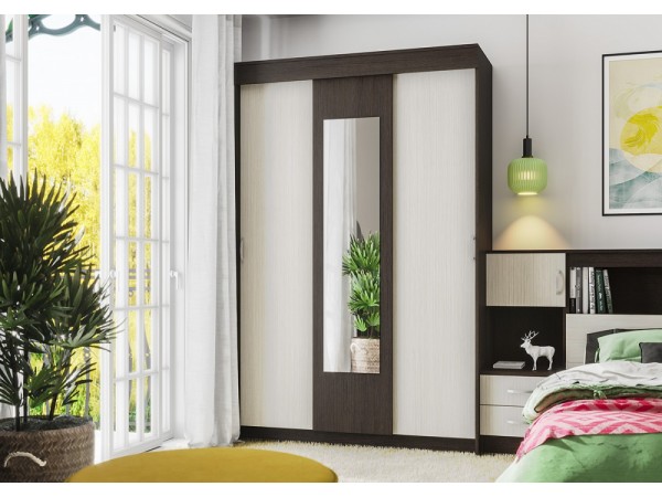 Шкаф-купе Бассо 1,3м венге / дуб белфорд