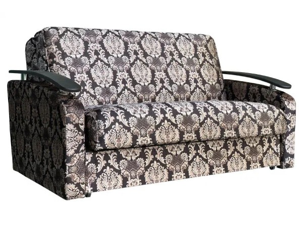 Диван Виктория 140 с декором 2 (велюр вензель/подлокотник ткань)