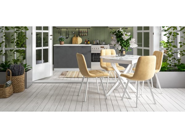 Стул НОРД велюр Velutto Бежевый, Белый Стул НОРД велюр Velutto Бежевый, Белый