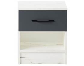 Тумба прикроватная Беатрис Крафт белый-Антрацит