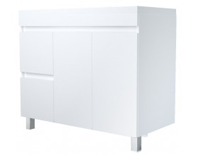 Тумба Cube 100Н 2д 2я б/к Белый глянец