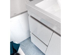 Тумба Cube 100Н 2д 2я б/к Белый глянец