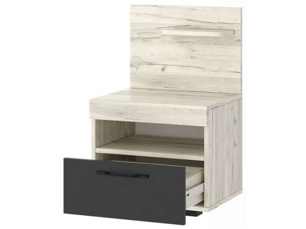 Тумба прикроватная Соната ТС-450 Крафт белый-Антрацит