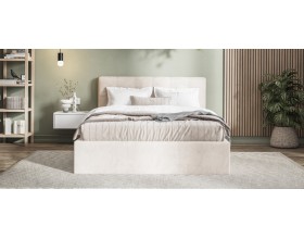 Белла Кровать+ПМ 140*200 Велюр Монолит латте