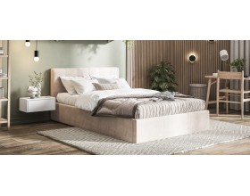 Белла Кровать+ПМ 140*200 Велюр Монолит латте