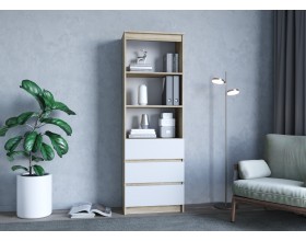 МС Мори Стеллаж МСТ 600.3 Сонома/Белый 