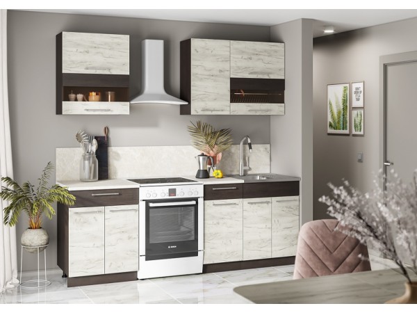 Кухня Маша-2 1,6м венге/дуб крафт белый