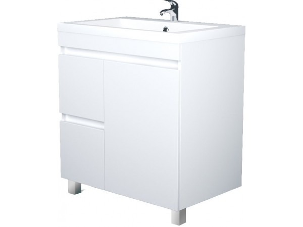 Тумба Cube 75Н 2в.я 1д Белый глянец