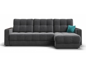 Босс Классик угловой диван Велюр Монолит серый