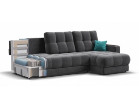 Босс Классик угловой диван Велюр Монолит серый