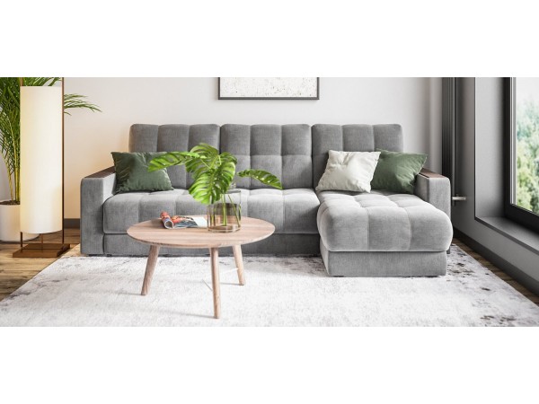 Угловой диван BOSS 3.0 Classic XL велюр Monolit серый