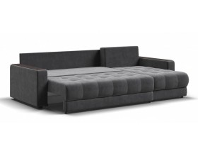 Босс Классик угловой диван Велюр Монолит серый