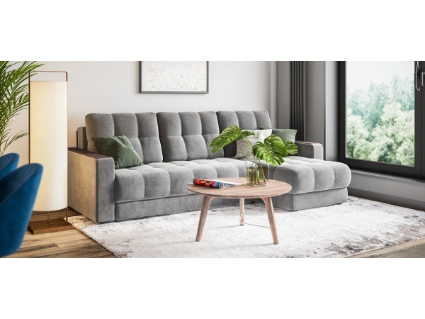 Угловой диван BOSS 3.0 Classic XL велюр Monolit серый