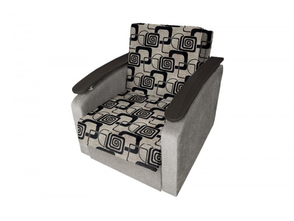 Кресло-кровать Виктория с декором 2 (рогожка кубики коричневые/рогожка беж)