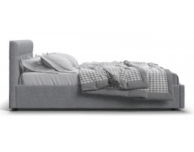 Белла Кровать+ПМ 140*200 Рогожка Мальмо серый