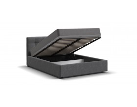 Белла Кровать+ПМ 140*200 Рогожка Мальмо серый