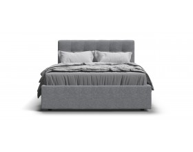 Белла Кровать+ПМ 140*200 Рогожка Мальмо серый