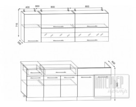 Кухня Маша 2,0 м венге/дуб сонома