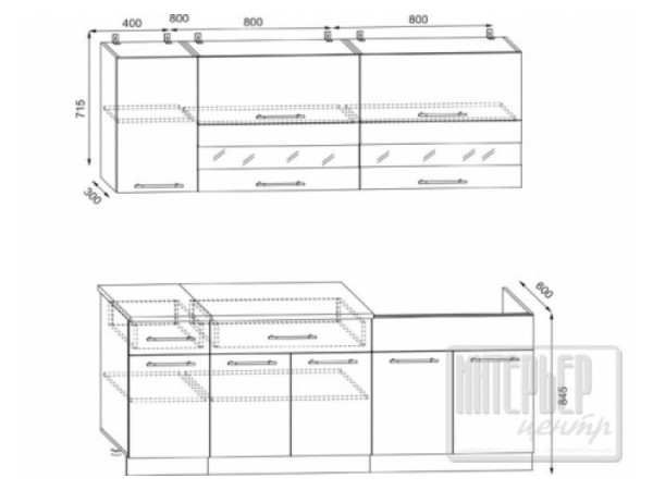 Кухня Маша 2,0 м венге/дуб сонома