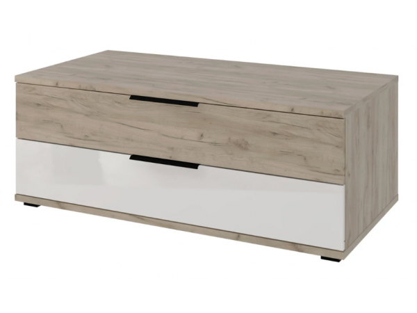 Тумба под ТВ 2 ящика Альянс СТЛ.435.08 Дуб крафт/Белый глянец
