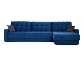 Босс Макс угловой диван Велюр Монолит синий