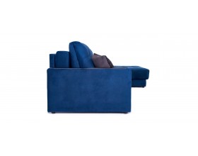 Босс Макс угловой диван Велюр Монолит синий